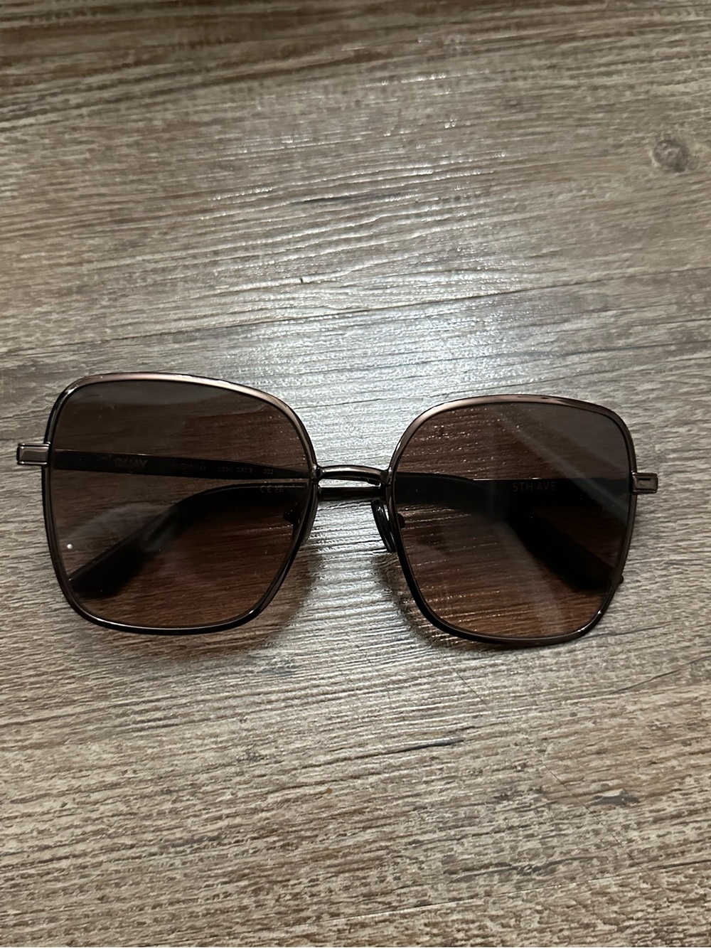 Quay Australia Brown Square Metal-Frame Sunglasses
